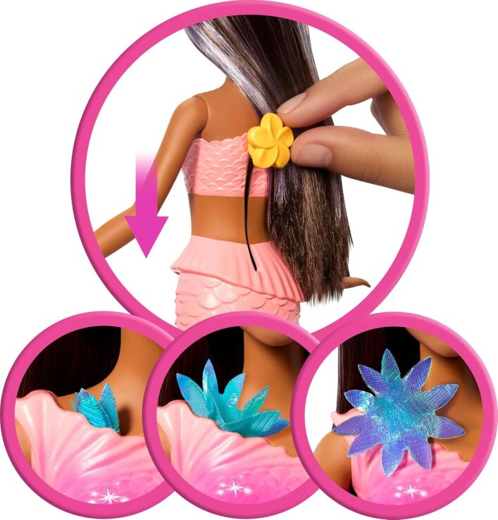 Barbie Μαγική Γοργόνα Που Ανθίζει-Μελαχρινή (JDM73) (3)