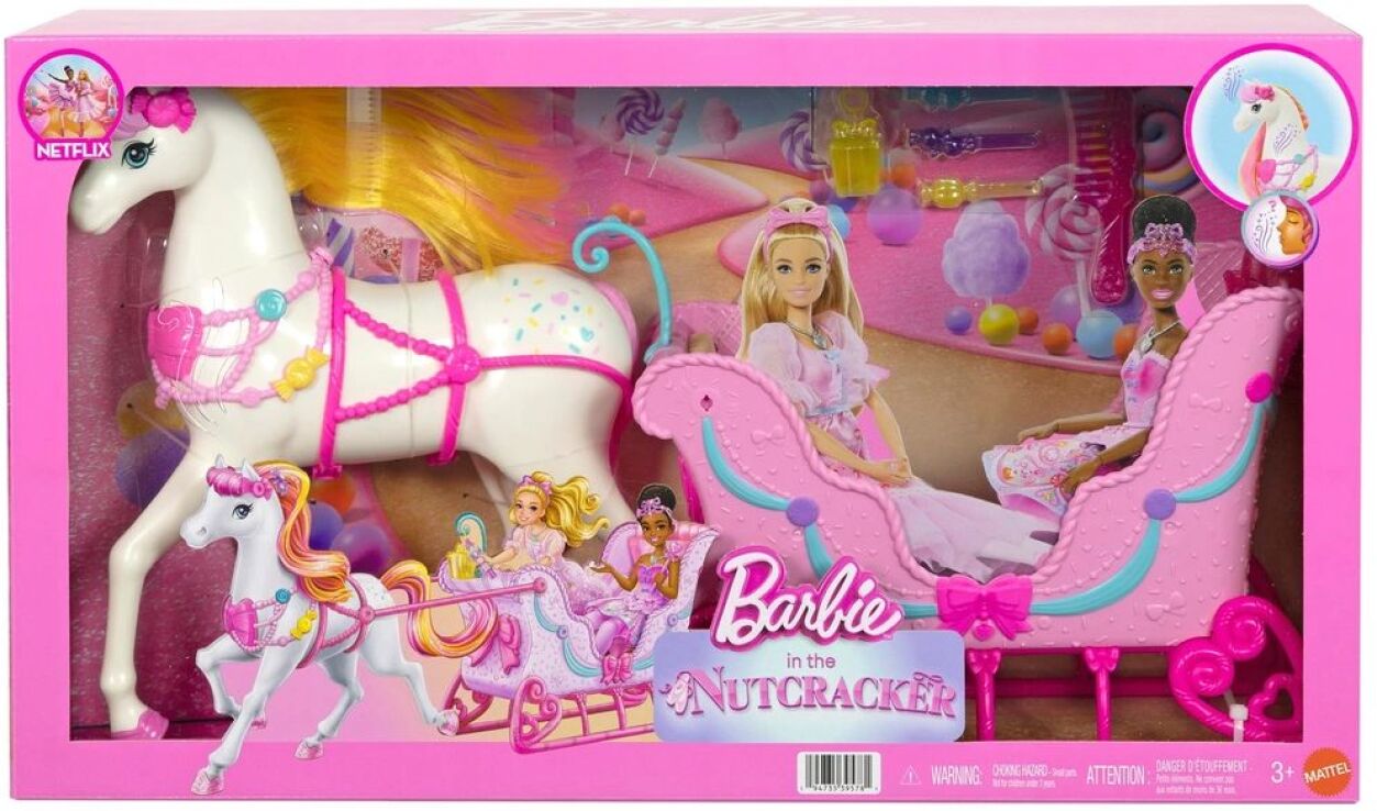 Barbie Καρυοθραύστης-Άλογο Με Άμαξα (JNH63) (1)