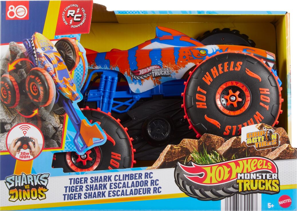 Hot Wheels Monster Trucks R/C Tiger Shark Που Σκαρφαλώνει 1:15 (JFR39) (1)