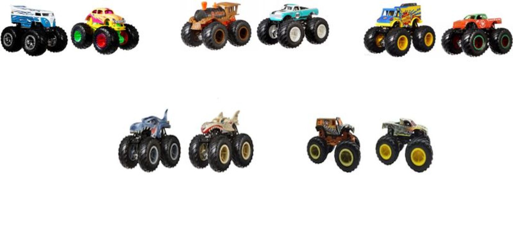 Monster Trucks Οχήματα Σετ Των 2-6 Σχέδια (FYJ64) (2)