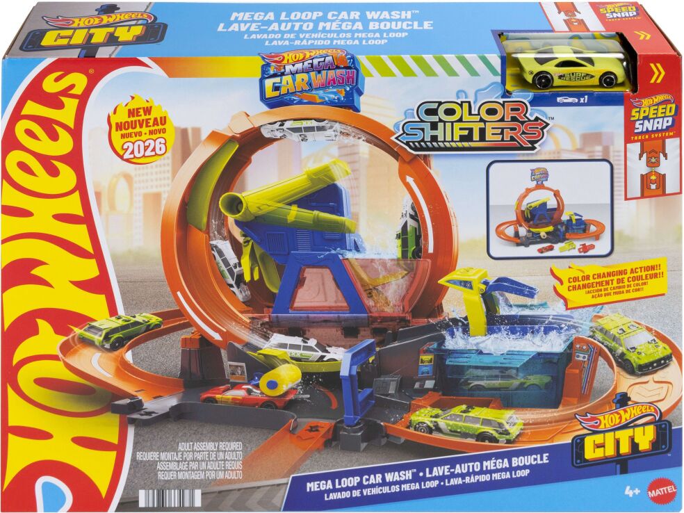 Hot Wheels Mega Πλυντήριο Χρωμοκεραυνών Με Λουπ (JHL97) (1)