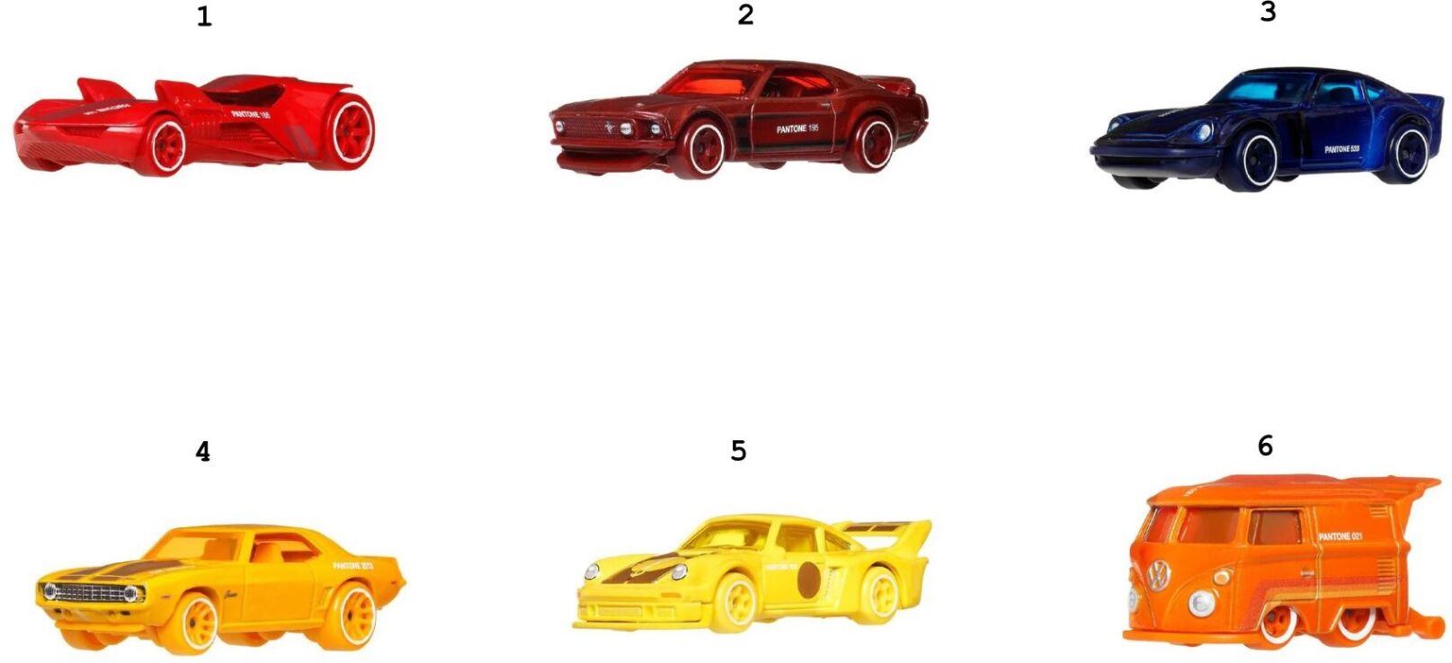 Hot Wheels Αυτοκινητάκια-Pantone-6 Σχέδια (JKY47) (1)
