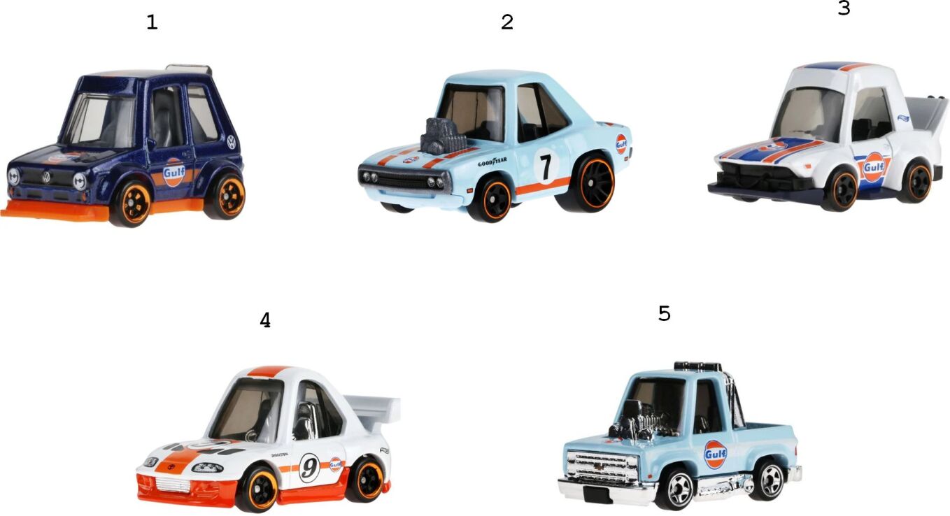 Hot Wheels Αυτοκινητάκια-Tooned Gulf Racing-5 Σχέδια (JDY84) (1)