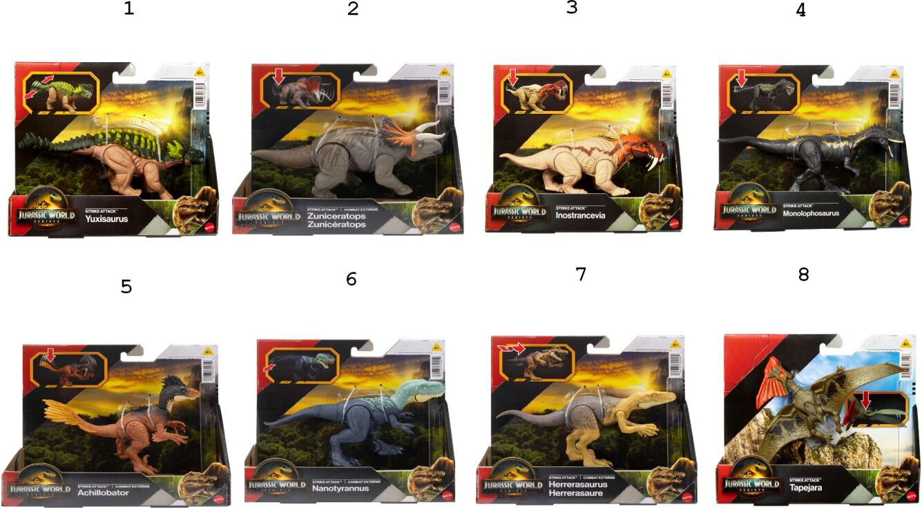Jurassic World Rebirth Φιγούρες Δεινοσαύρων Με Σπαστά Μέλη-8 Σχέδια (JGB77) (1)