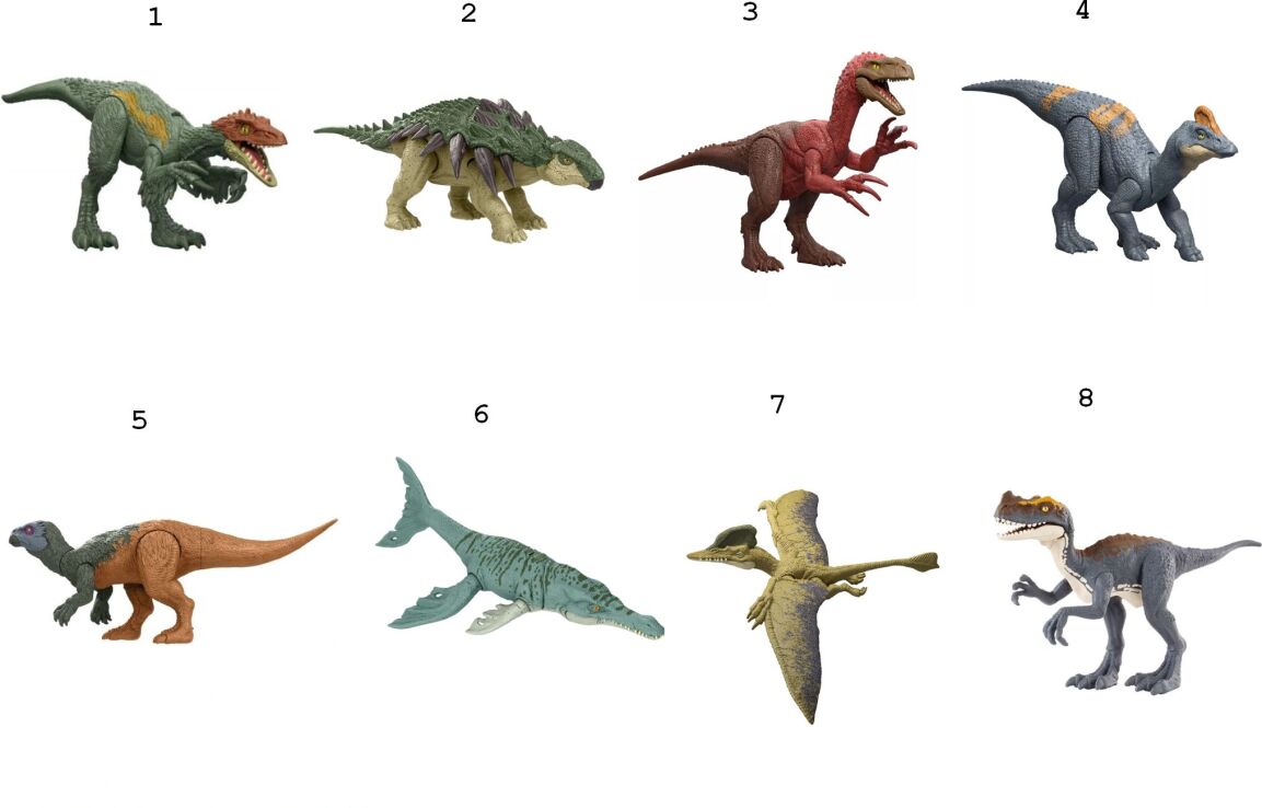 Jurassic World Rebirth Φιγούρες Δεινοσαύρων-8 Σχέδια (JGB72) (1)