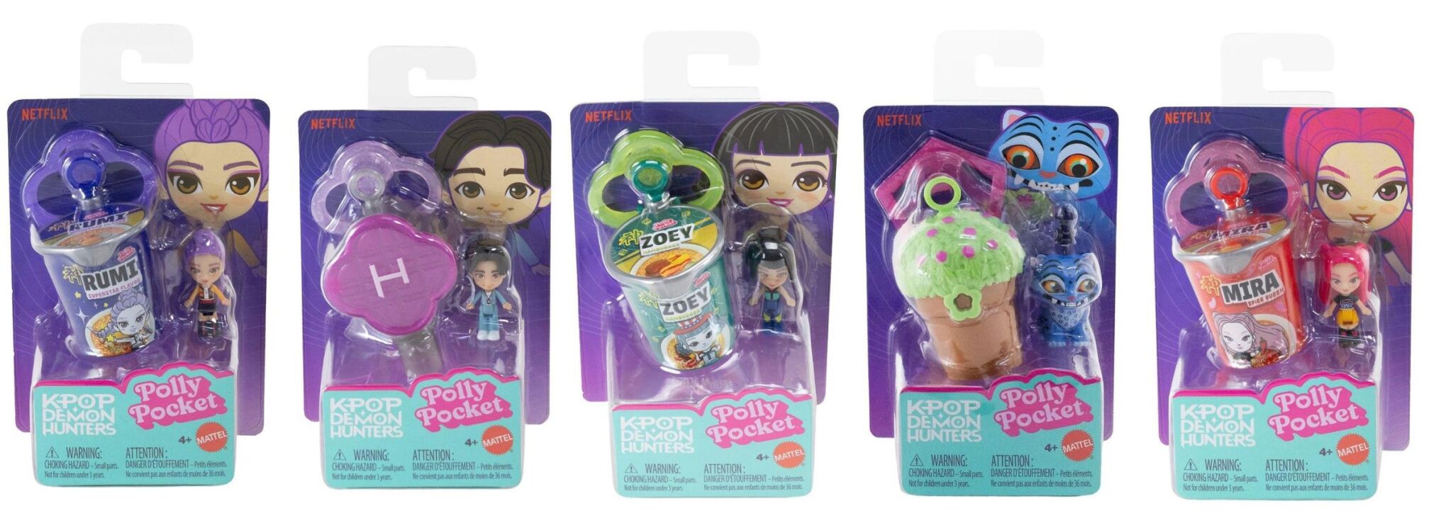 Polly Pocket Polly Kpop Demon Hunters Μπρελόκ-5 Σχέδια (JRX58) (2)