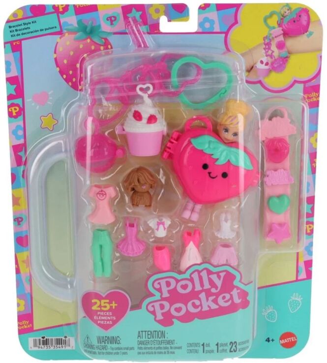 Polly Pocket Polly Κούκλα Με Αξεσουάρ & Μπρελόκ Μεγάλο Pack-3 Σχέδια (JKR51) (2)