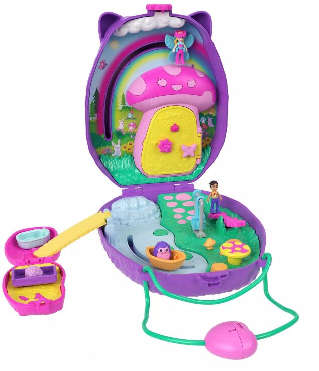 Polly Pocket Polly Mini-Τσαντάκι Trendy Μαμά Σκαντζόχοιρος & Σκαντζοχοιράκι (JBJ91) (2)