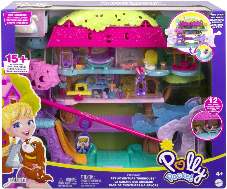 Polly Pocket Pollyville-Δεντρόσπιτο Pet Adventure (HHJ06) (1)