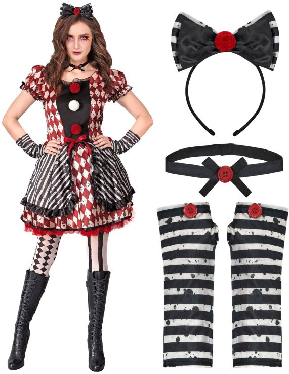 WM Στολή Ενηλίκων Harlequin Doll Medium (42702) (2)