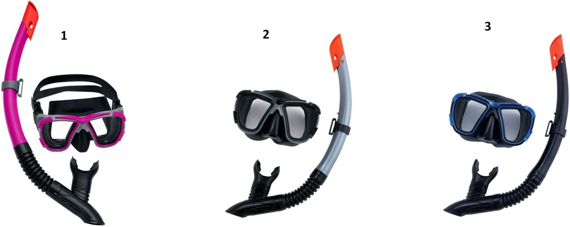 Bestway Σετ Μάσκα-Αναπνευστήρα BlackSea-3 Σχέδια (24021) (1)