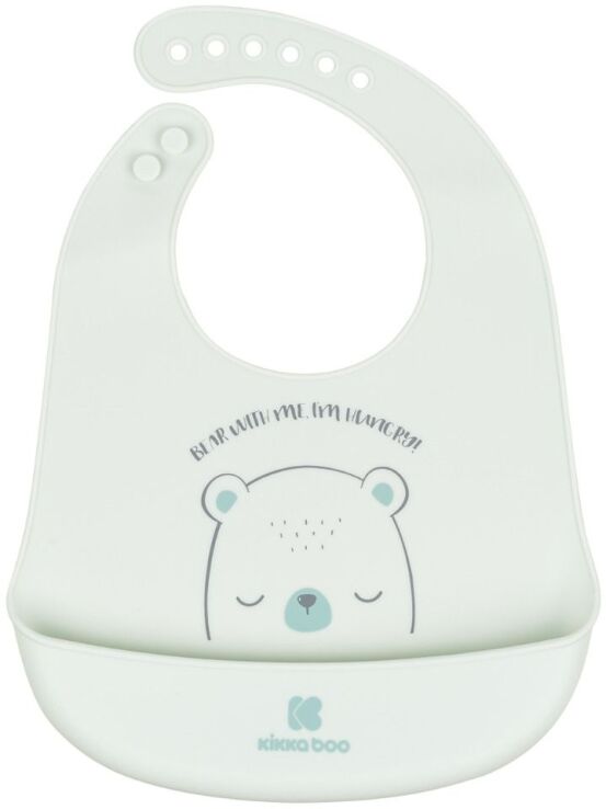 Kikkaboo Σαλιάρα Σιλικόνης Bear With Me Mint (31303030043) (0)