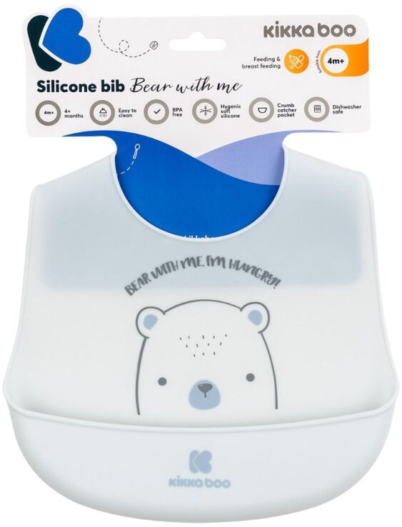 Kikkaboo Σαλιάρα Σιλικόνης Bear With Me Blue (31303030044) (1)