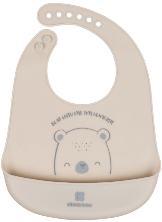 Kikkaboo Σαλιάρα Σιλικόνης Bear With Me Grey (31303030045) (0)