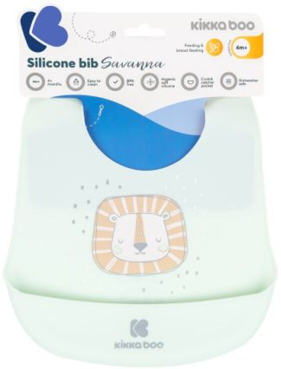 Kikkaboo Σαλιάρα Σιλικόνης Savanna Mint (31303030047) (1)