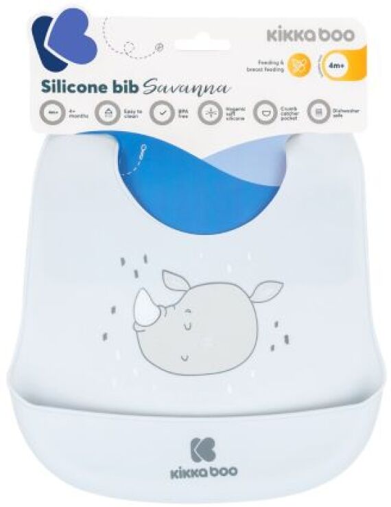 Kikkaboo Σαλιάρα Σιλικόνης Savanna Blue (31303030048) (1)