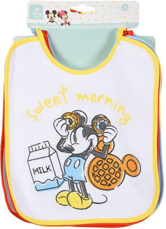 Sun City Χ25/26 Mickey Σετ 6 Σαλιάρες (HY00176) (1)