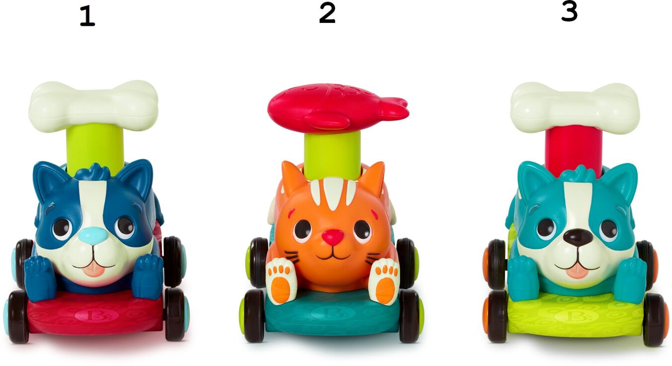 B.Toys Οχήματα Mini Push & Go Car Pets-3 Σχέδια (BX3316GZ) (1)