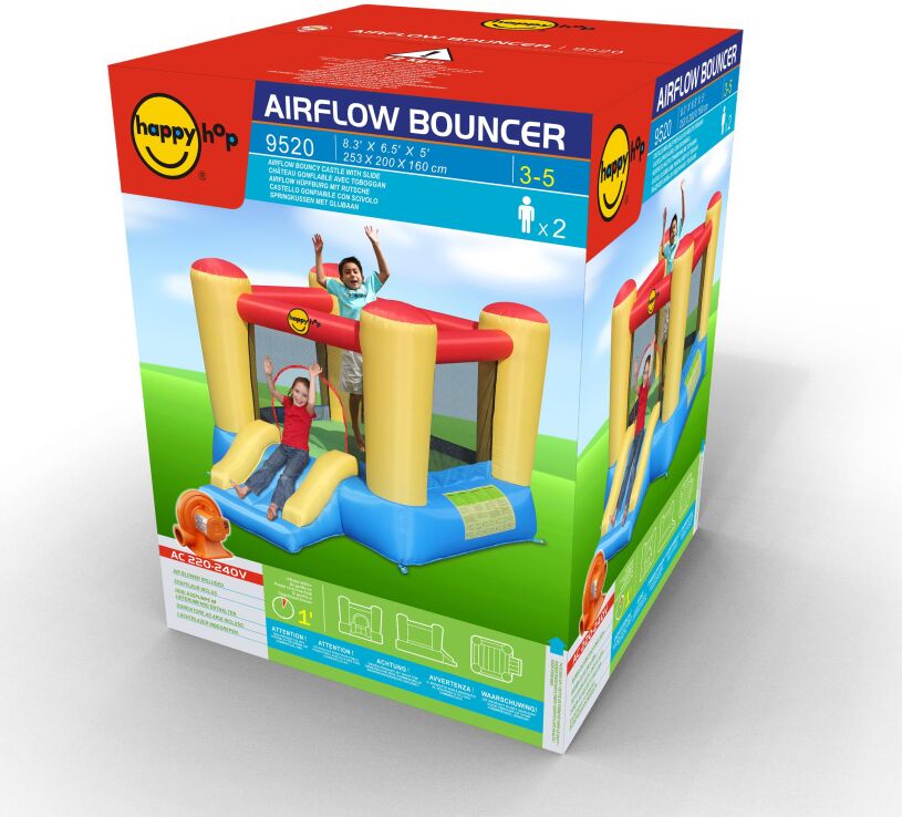 Happy Hop Φουσκωτό Τραμπολίνο Κάστρο Με Τσουλήθρα Airflow (9520) (1)