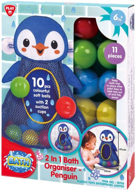 Playgo Οργάνωση Μπάνιου-2 In 1 Bath Organiser Penguin (18703) (1)