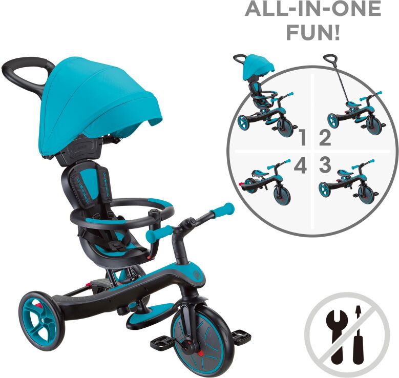 Globber Τρίκυκλο Trike Explorer 4 In 1 Teal (634-105) (4)