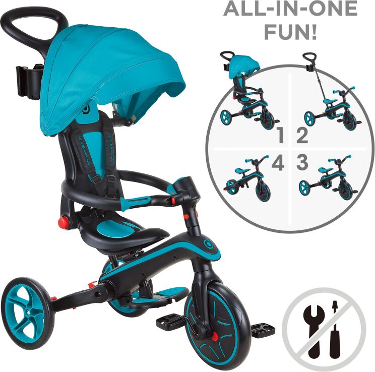 Globber Τρίκυκλο Trike Explorer Foldable 4 In 1 Teal (732-105) (9)
