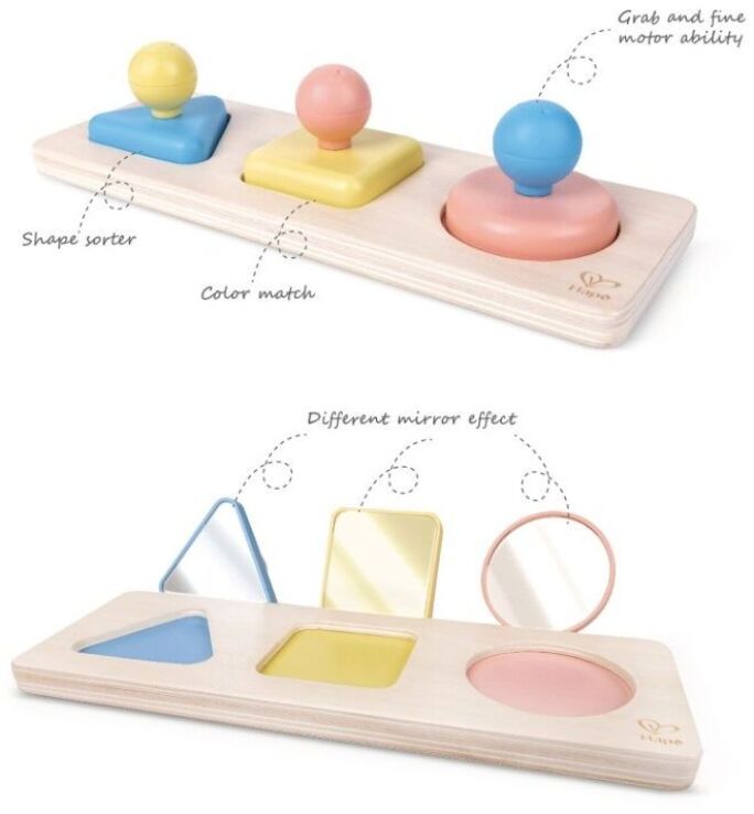 Hape Early Explorer Ξύλινο Montessori Mirror Shape Puzzle (E0072A) (3)