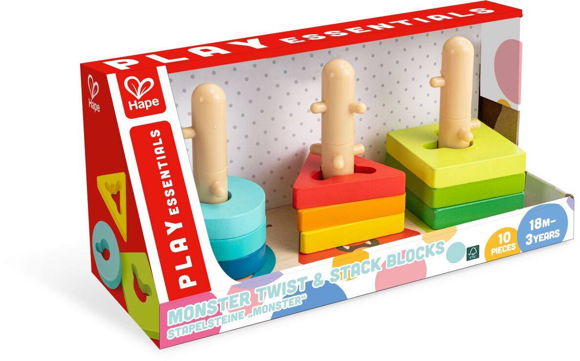 Hape Early Explorer Ξύλινα Τουβλάκια Monster (E0494) (1)