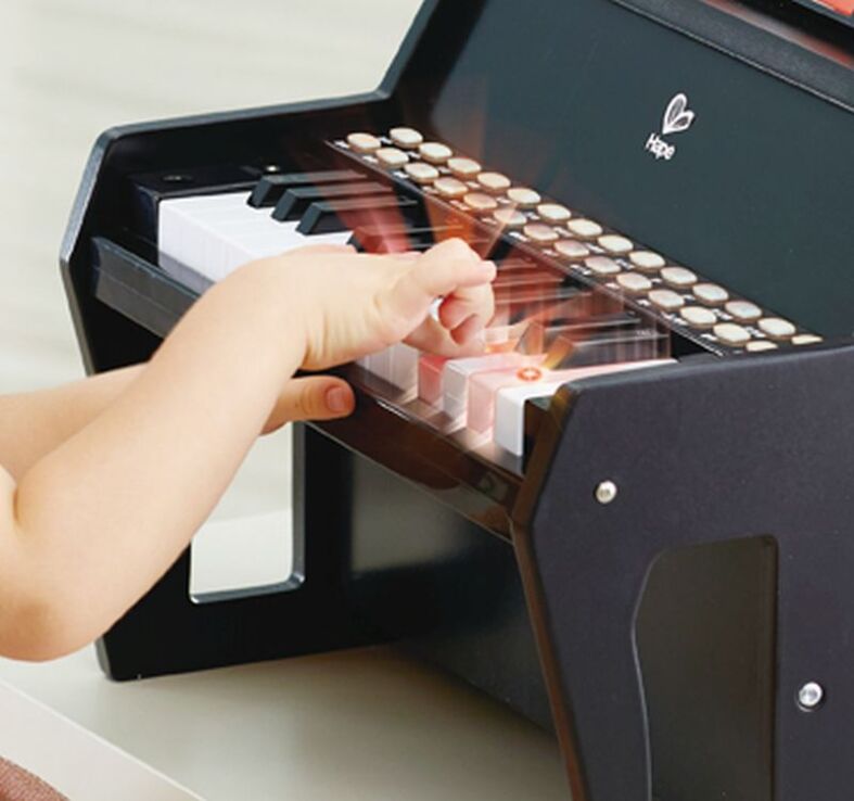 Hape Early Melodies Ξύλινο Πιάνο Learn With Lights-Black (E0627A) (2)