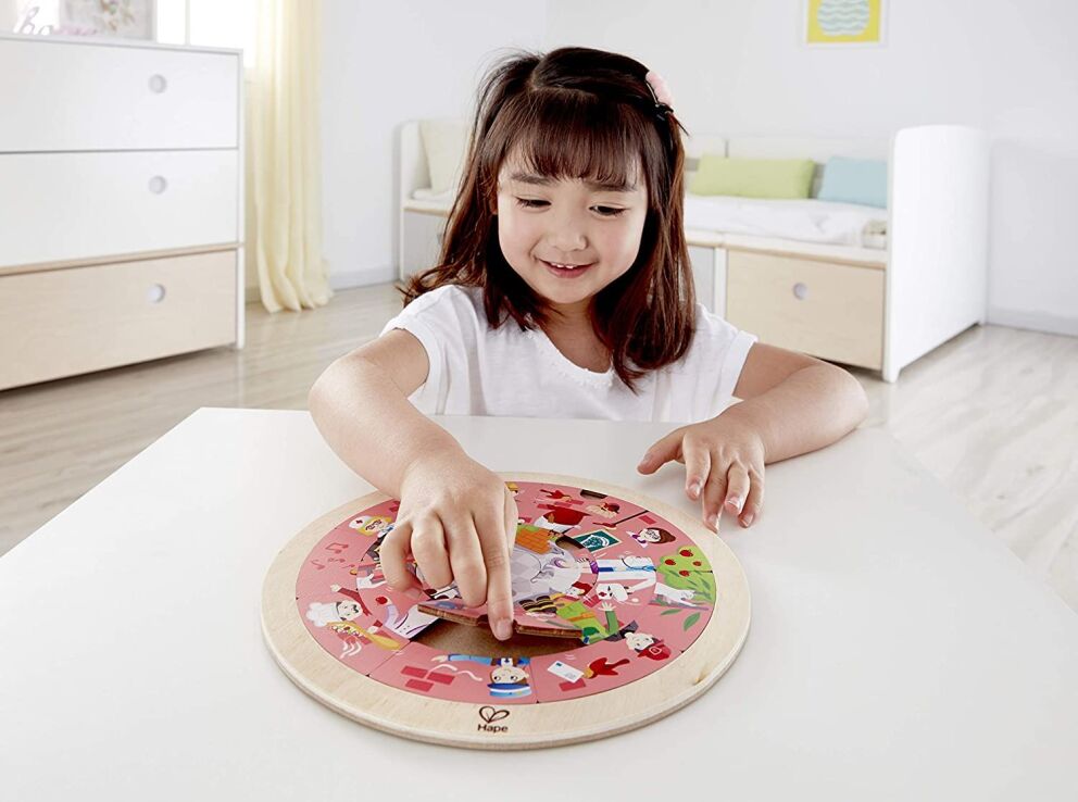 Hape Happy Puzzles Ξύλινο Παζλ Jobs Roundabout Puzzle (E1624) (4)