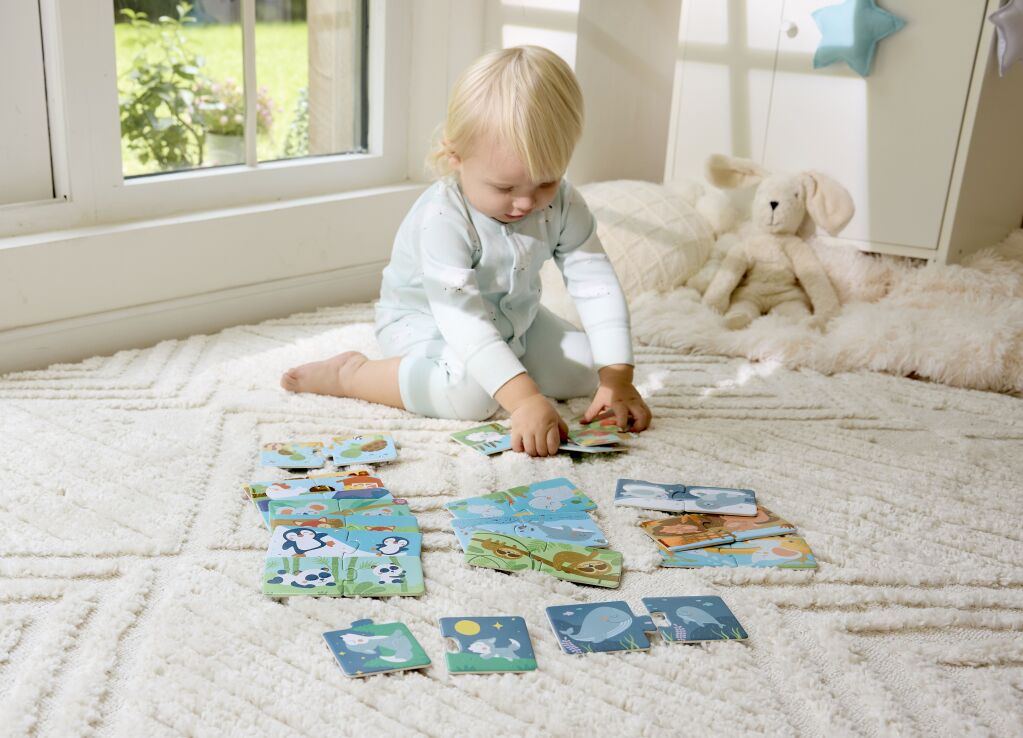 Hape Happy Puzzles Ξύλινο Παζλ Ζωάκια Mum & Baby (E1664A) (2)