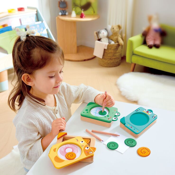 Hape Early Explorer Ξύλινο Spin N' Draw-3 Σχέδια (E2023K) (2)