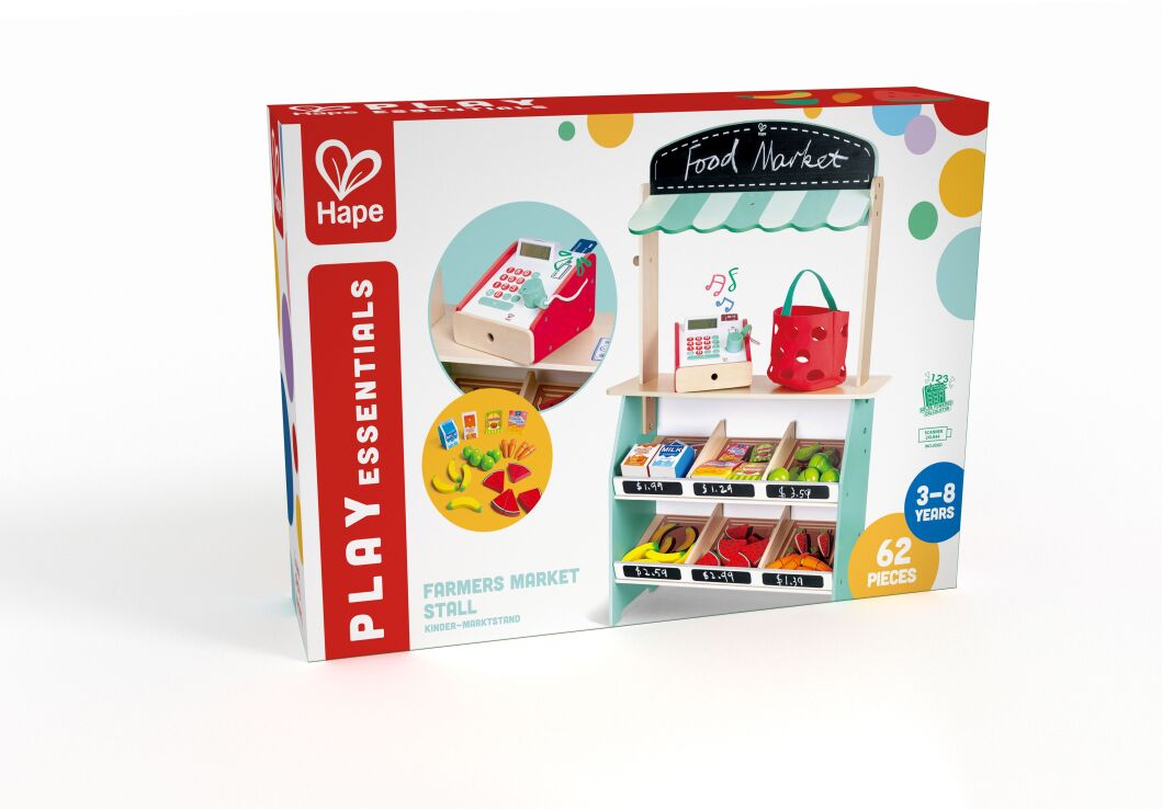 Hape Playfully Delicious Ξύλινος Πάγκος Farmer Market (E3209A) (1)