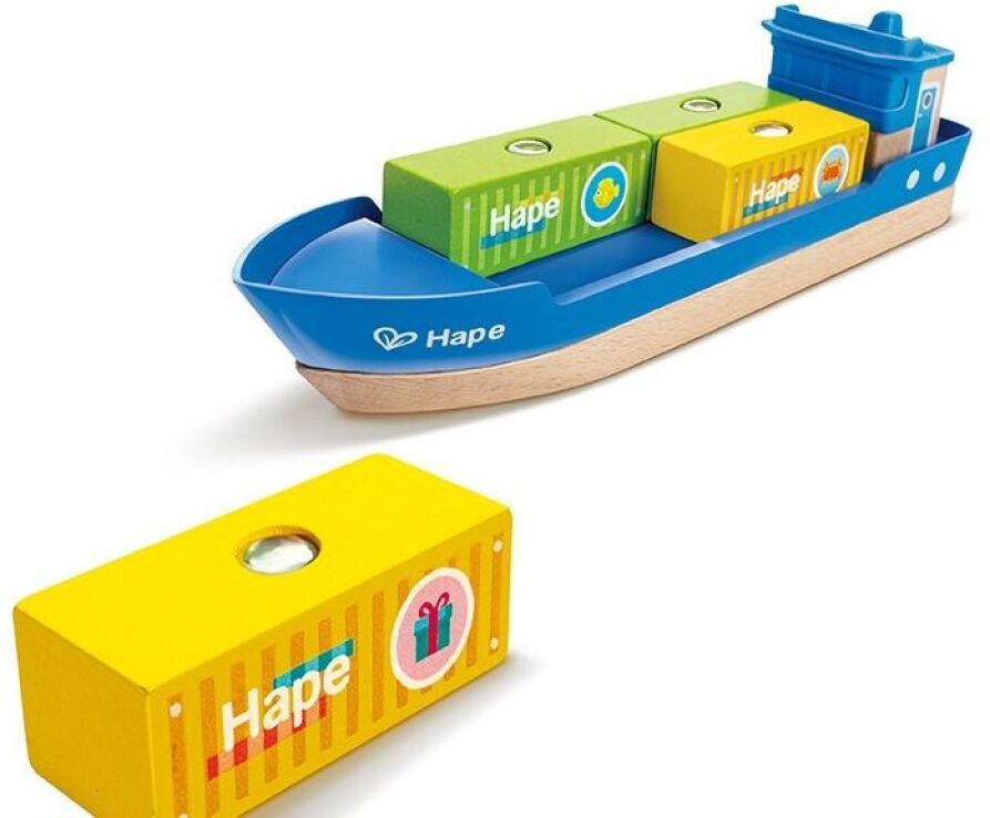 Hape Railway Ξύλινο Cargo Πλοίο & Γερανός (E3792A) (3)