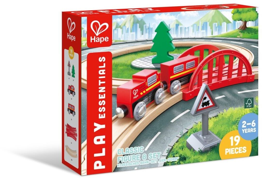 Hape Railway Ξύλινο Classic Figure 8 Τρένο Set (E3793A) (1)