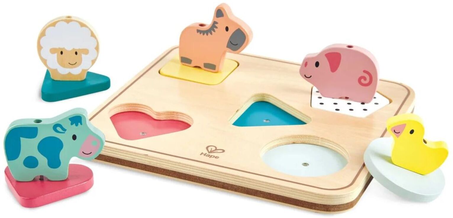 Hape Happy Puzzles Ξύλινο Παζλ Ζωάκια Animal Noise-Puzzle Anna (E8536X) (0)