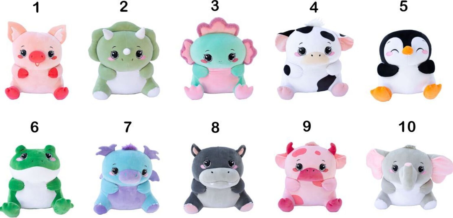 BHT Λούτρινα Ζωάκια Plumps XL-10 Σχέδια (PL04521) (1)