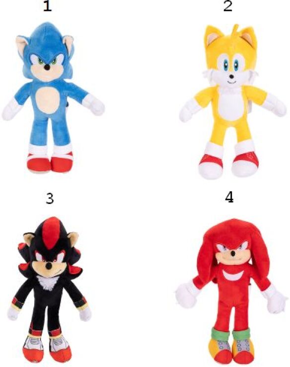 Jakks Pacific Sonic 3 Movie Λούτρινο Basic 9''-4 Σχέδια (424674) (1)