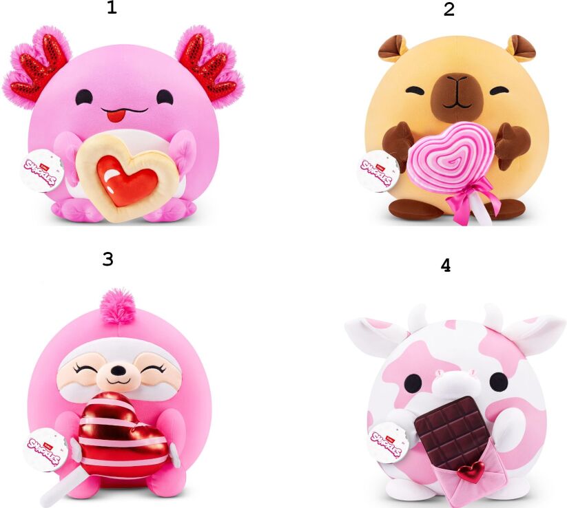 Zuru Λούτρινο Snackles Valentine Series 1-4 Σχέδια (77675) (1)