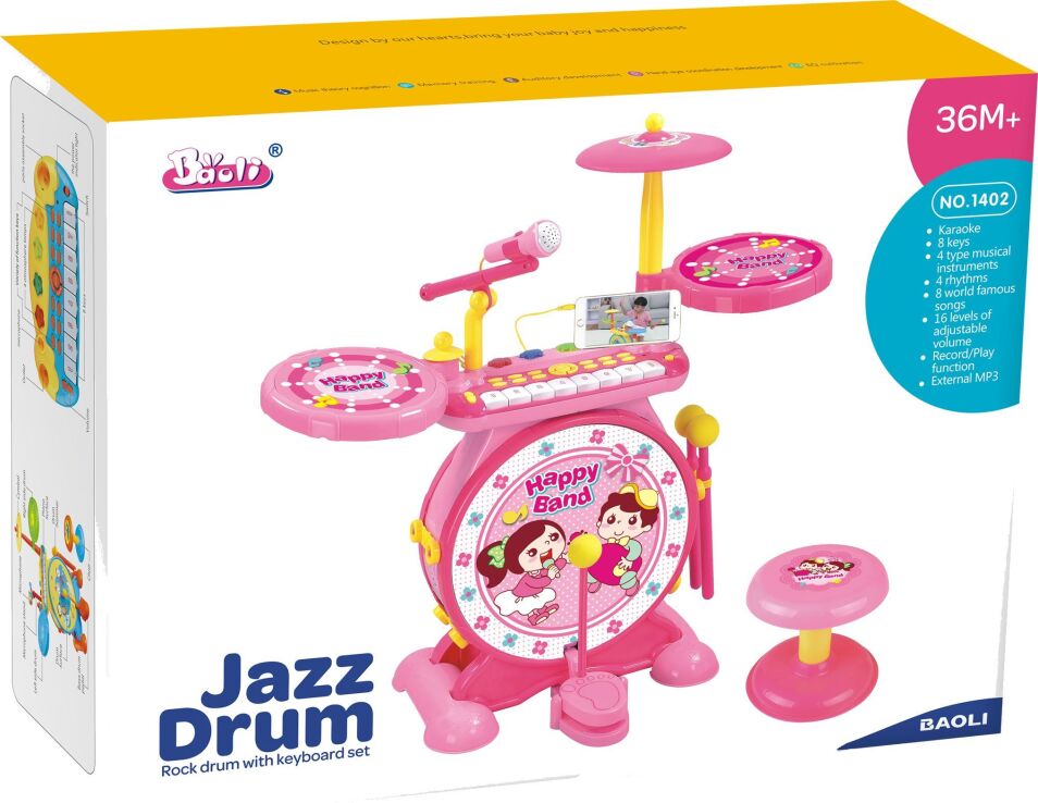 BW Αρμόνιο & Drum Set With Microphone B/O (1402-Y) (2)