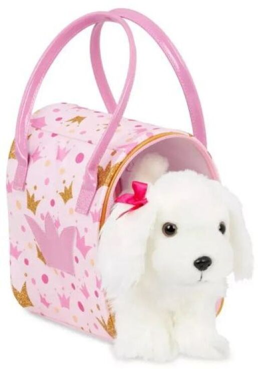 Pucci Pups Λούτρινο Σκυλάκι Maltese & Τσάντα Μεταφοράς With Pink & Crown Glam (ST8388Z) (1)