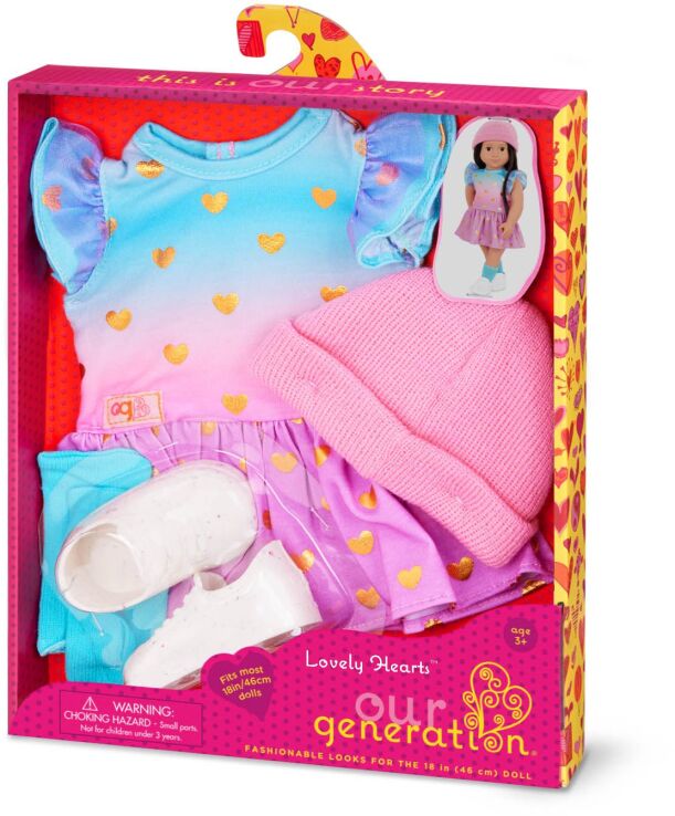 Our Generation Ενδυμασία Edgy Style With Heart Print Dress (BD30529Z) (1)