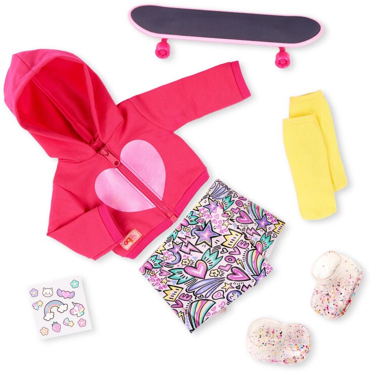 Our Generation Ενδυμασία Deluxe With Hoodie & Skateboard (BD30568Z) (0)