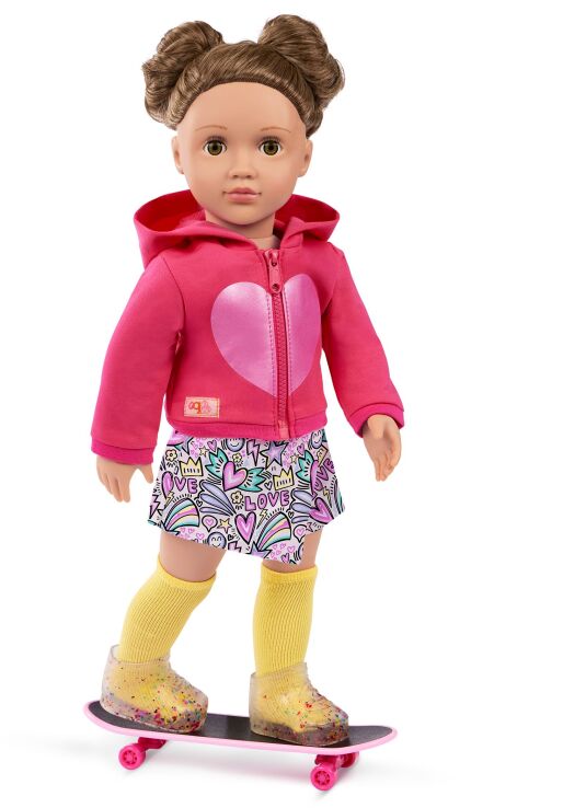 Our Generation Ενδυμασία Deluxe With Hoodie & Skateboard (BD30568Z) (2)