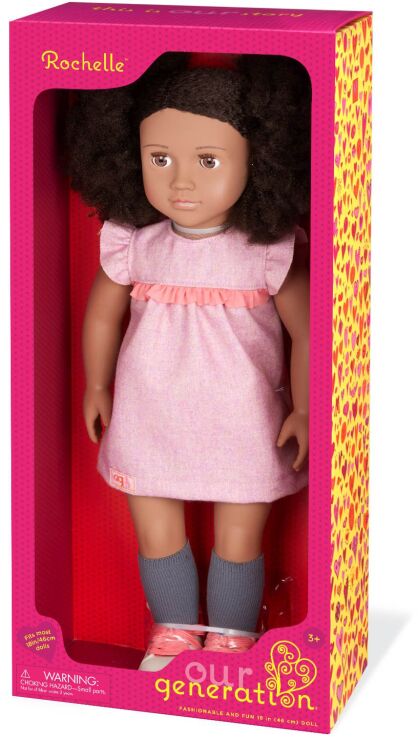 Our Generation Κούκλα Rochelle w/Pink Dress & Grey Socks (BD31402Z) (1)
