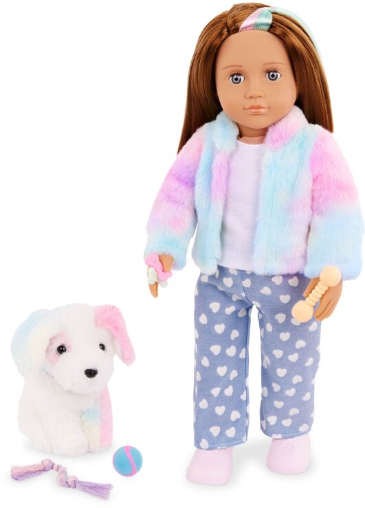 Our Generation Κούκλα Skylar With Rainbow Pup &  Accessories Bow (BD31538) (2)