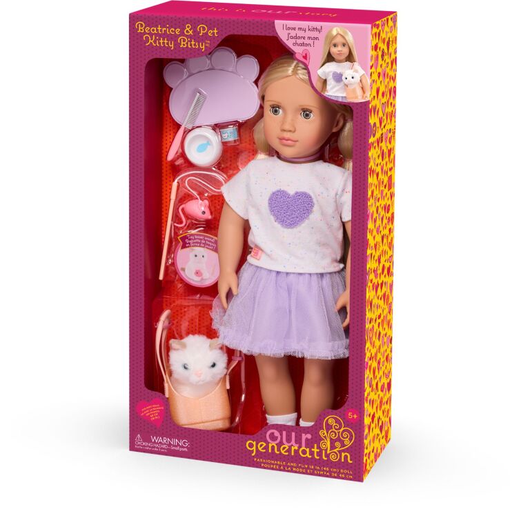 Our Generation Κούκλα Beatrice With Pet Kitten Bitsy (BD31834Z) (1)