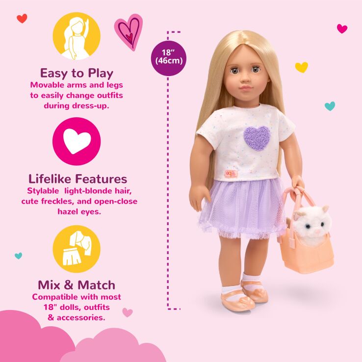 Our Generation Κούκλα Beatrice With Pet Kitten Bitsy (BD31834Z) (4)
