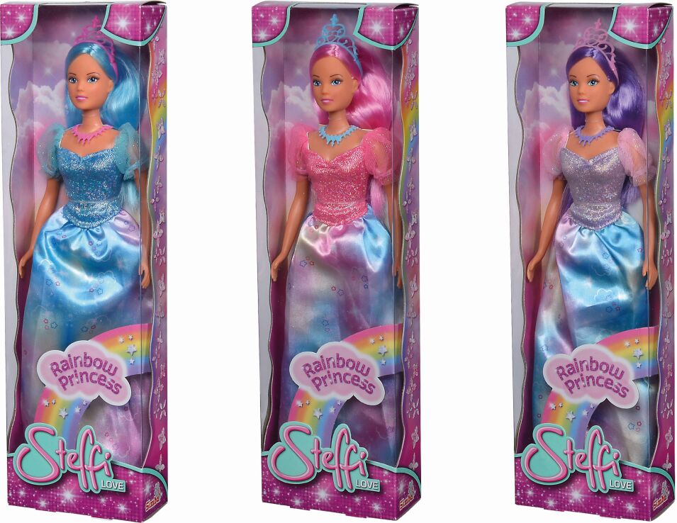 Simba Steffi Love-Κούκλα 29cm Princess Rainbow-3 Σχέδια (105733535) (2)