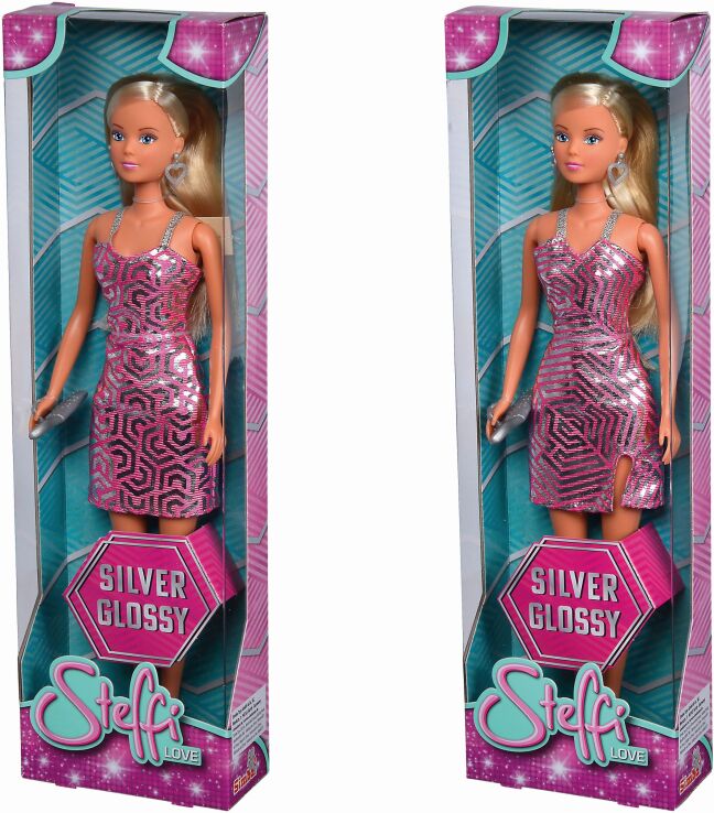 Simba Steffi Love-Κούκλα 29cm Silver Glossy-2 Σχέδια (105733557) (2)